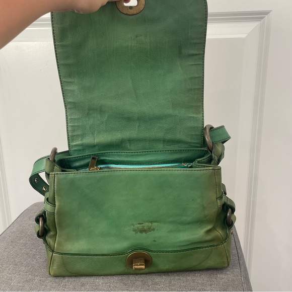 MARC JACOBS Vintage Y2K Green Turnlock Flap Satchel - Picture 12 of 14